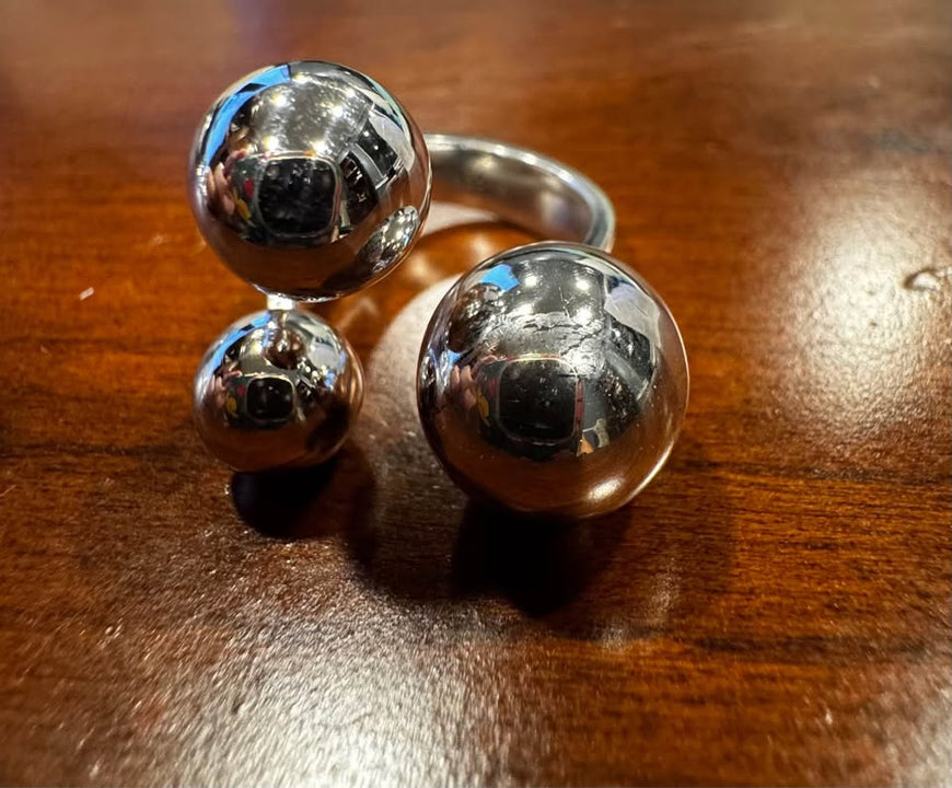 Silver Ball Statement Ring Silver .925