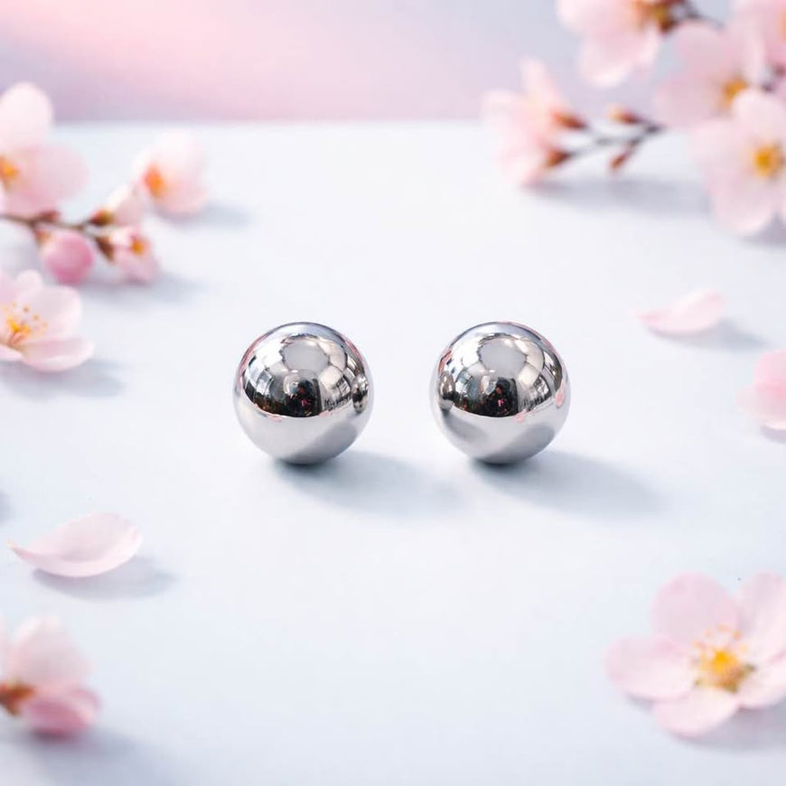 Silver Ball Stud Earrings .925 Sterling Silver