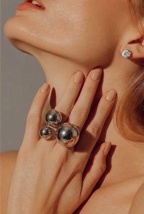 Silver Ball Statement Ring Silver .925