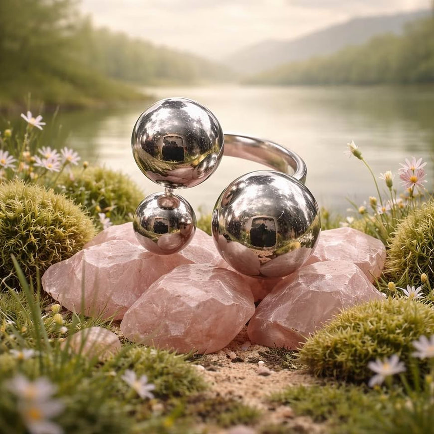 Silver Ball Statement Ring Silver .925