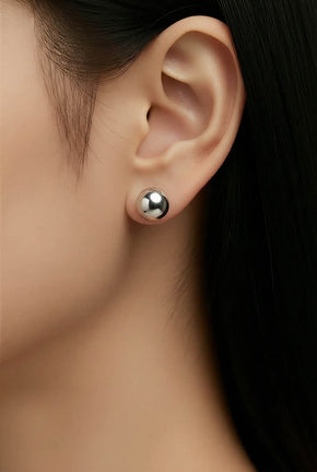 Silver Ball Stud Earrings .925 Sterling Silver