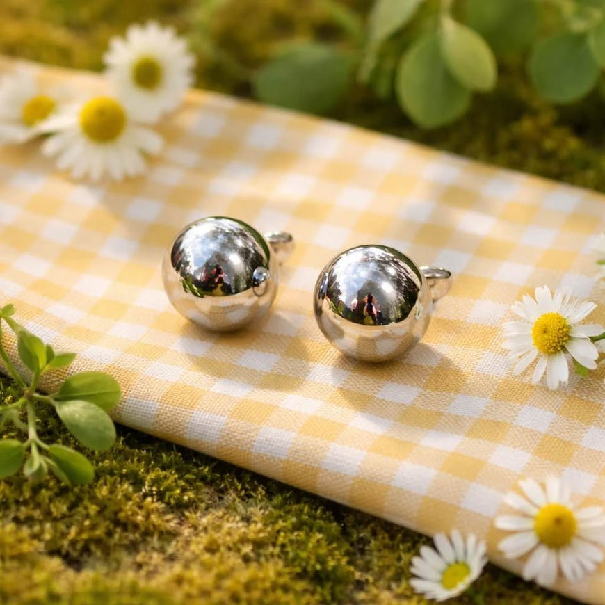 Silver Ball Stud Earrings .925 Sterling Silver