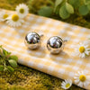 Silver Ball Stud Earrings .925 Sterling Silver