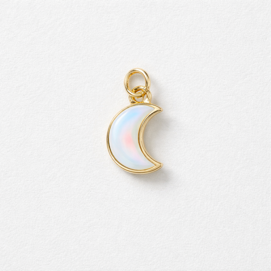 Charm Moon Sparkling double sided silver .925