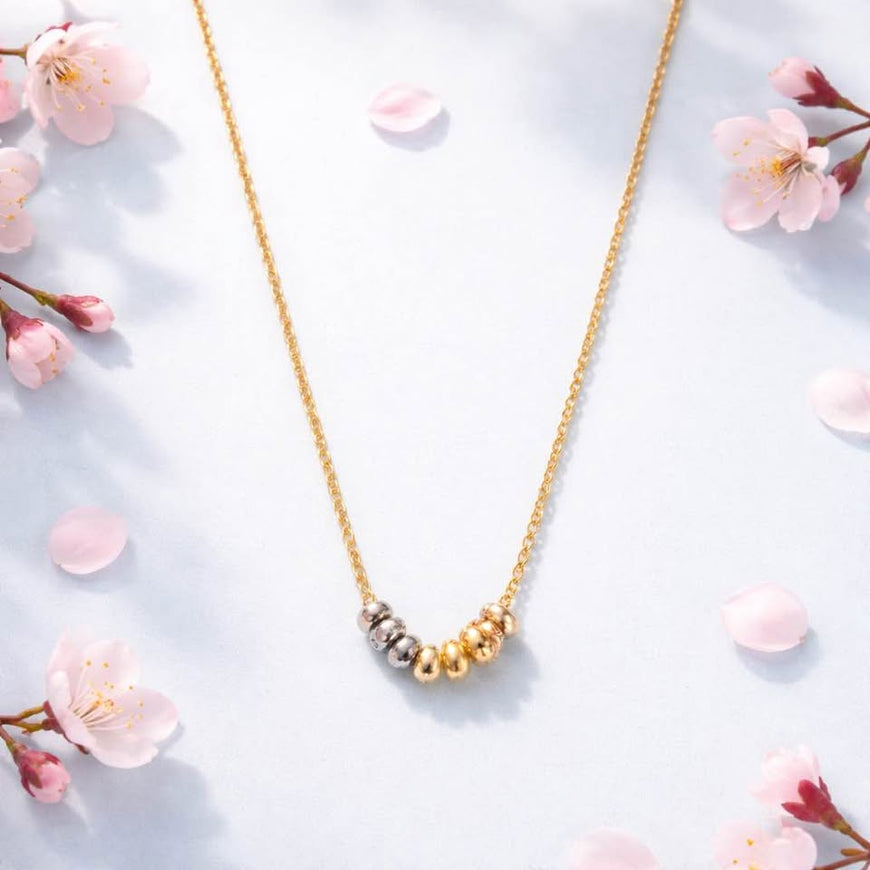 Collar de oro 10K con seminario en 3 oros
