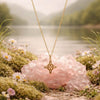 Gold Necklace with witch knot pendant 10K Gold