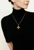 Gold Necklace with witch knot pendant 10K Gold