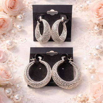 Arracada red 3D plata .925/ Arracada net 3D silver .925