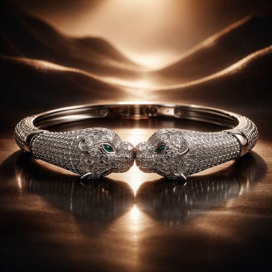 Bracelet Jaguar style made in Mexico Silver .925 with zircon