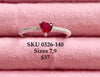 Anillo Plata .925 con zirconia roja y blanca
