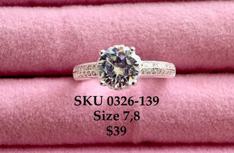 Solitary Ring Silver .925 with zircons