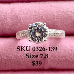Solitary Ring Silver .925 with zircons