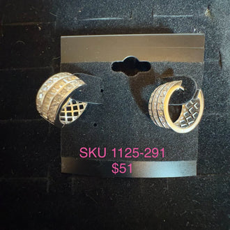 Earrings with zircon in silver .925 with gold plated