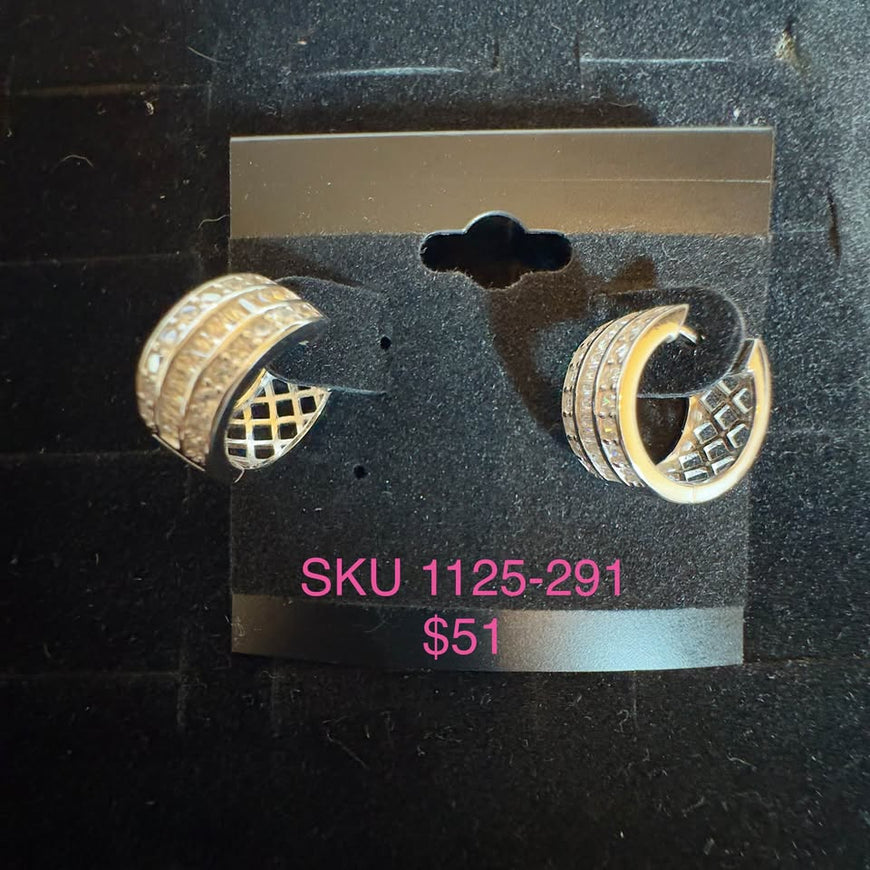 Earrings with zircon in silver .925 with gold plated
