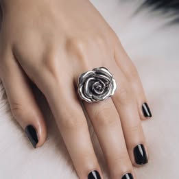 Silver Rose Ring Eletroformados Silver .925
