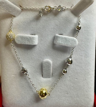 Bracelet with sun, moon in silver .925 and gold plated