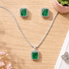 New .925 Sterling Silver Green tourmaline Jewelry Set