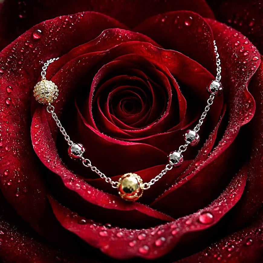 Bracelet with sun, moon in silver .925 and gold plated