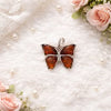 Sterling Silver Amber Butterfly Pendant .925 Made in Mexico