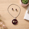 Silver Sun Moon Necklace & Earrings Set with natural Ambar stone Silver .925