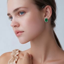 New .925 Sterling Silver Green tourmaline Jewelry Set