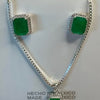New .925 Sterling Silver Green tourmaline Jewelry Set