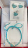 Turquoise Heart .925 Silver Jewelry Set - Earrings Pendant Bracelet