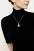 Necklace with teardrop crystal pendant made of Silver .925 and zircon