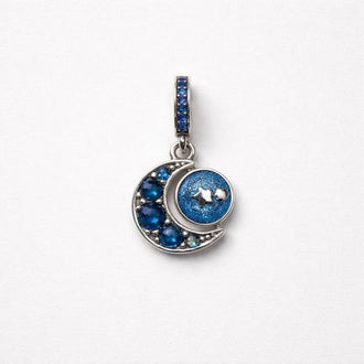 Blue Moon & Stars Charm