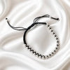 Black Cord Silver Bead Adjustable Bracelet