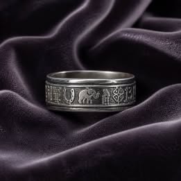 Silver good luck symbols spinner ring silver .925