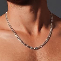 Silver-colored curb chain necklace 20 inch