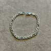 Sterling Silver Figaro Chain Bracelet Italy