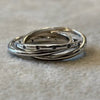 Silver Tone Multi-Band Ring with Small Stones