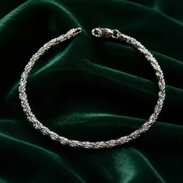 Silver Rope Chain Bracelet