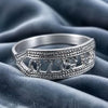 Silver tone cut-out design ring of luck silver .925