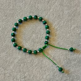 Malachite Style Green Bead Bracelet