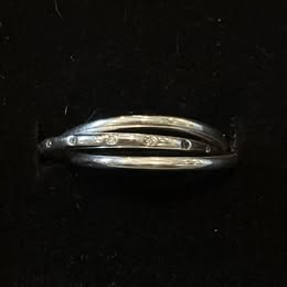 Silver Tone Multi-Band Ring with Small Stones