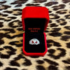 Silver Tone Owl Ring Red Eyes Silver .925