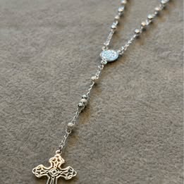 Silver Rosary Necklace