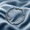 Sterling Silver Figaro Chain Bracelet Italy