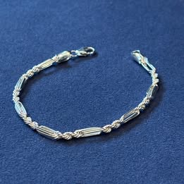 PULSERA FIGARO 18CM PLATA .925