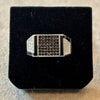 Anillo de caballero con piedras negras y blancas silver .925 en talla 11