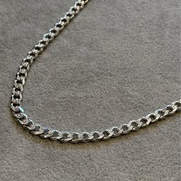 Silver Cuban Link Chain Necklace