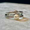 ANILLO PERLA Y CIRCONIA, ELIGEN TALLA 6, 7, 8, 9,
