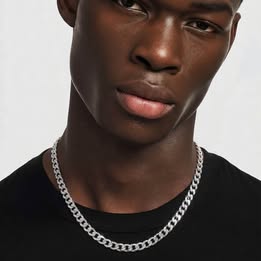 Silver Cuban Link Chain Necklace