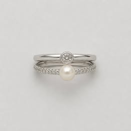 ANILLO PERLA Y CIRCONIA, ELIGEN TALLA 6, 7, 8, 9,
