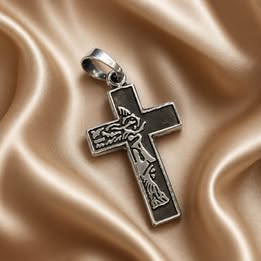 Silver Tone Crucifix Pendant Silver .925