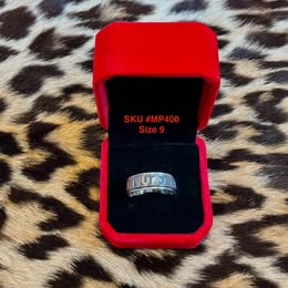 Silver good luck symbols spinner ring silver .925