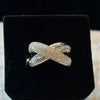 Anillo Trenzado con microcirconias con bano de rodio talla 6 y 9